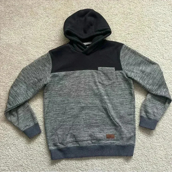 Quicksilver Keller Block Hood Hoodie Sweater Gray Men’s Size Large Pullover - Picture 1 of 16